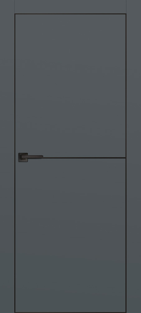 Межкомнатная дверь PX-19 черная кромка с 4-х ст. Графит