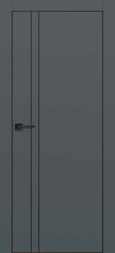 Межкомнатная дверь PX-20  черная кромка с 4-х ст. Графит