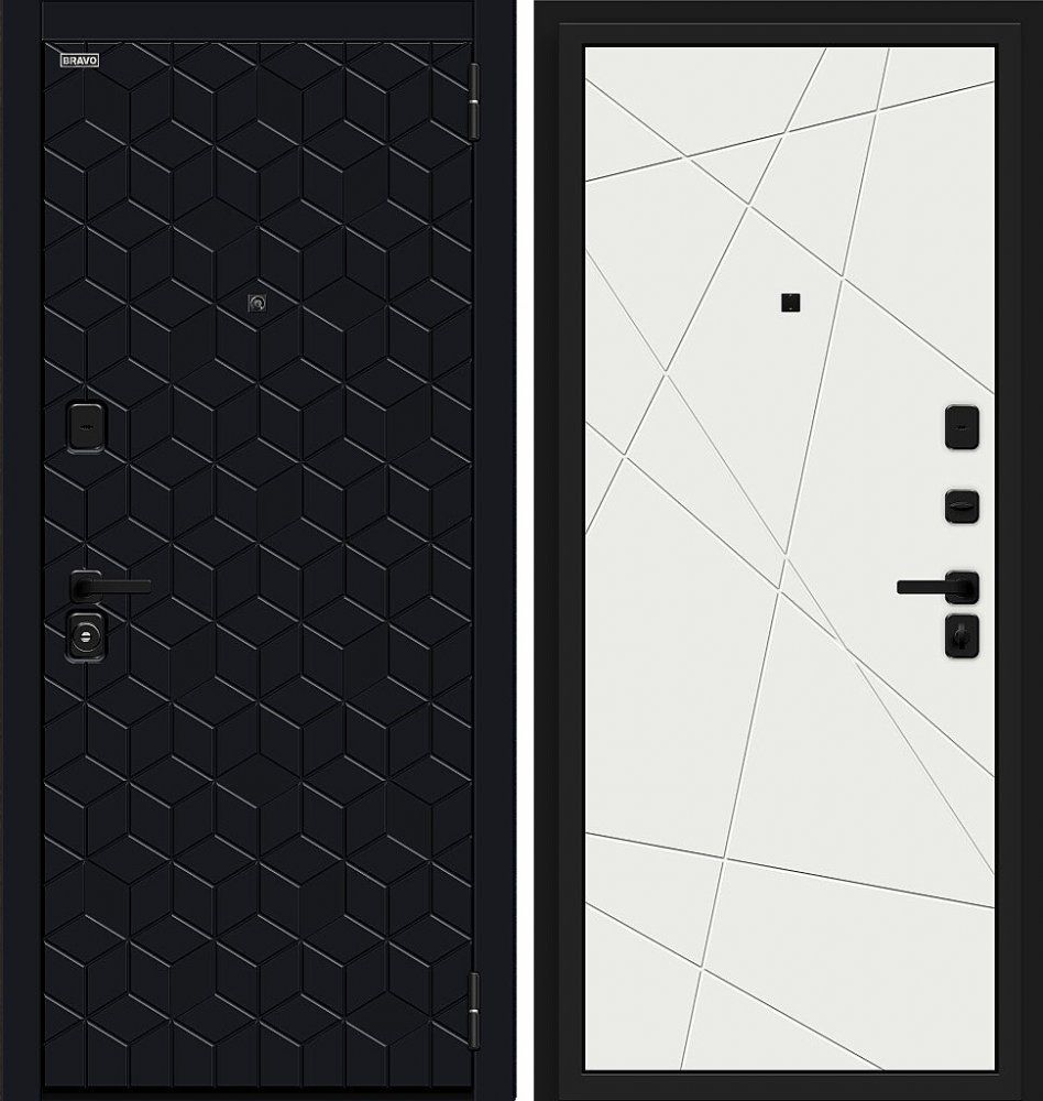 Дверь Браво Кьюб (RBE) Total Black/Super White DIS006762