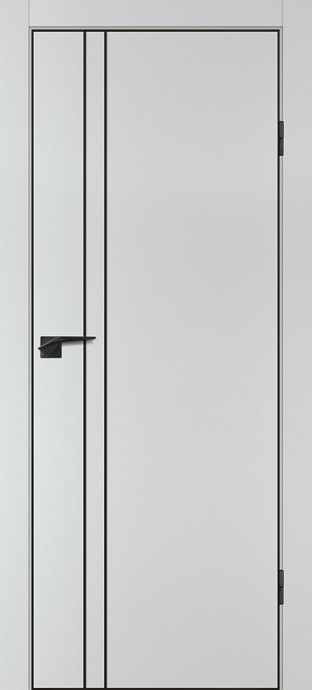 Фото Межкомнатная дверь P-20  черный молдинг PET,  кромка ABS черная c 4-х ст. Сапфир матовый