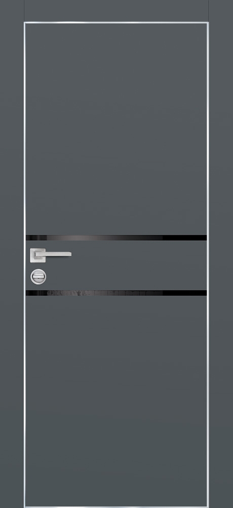 Межкомнатная дверь PX-18 AL кромка с 4-х ст. Графит матовый