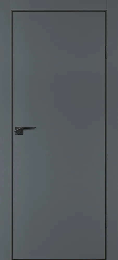 Фото Межкомнатная дверь P-1 кромка ABS черная c 4-х ст. Графит матовый