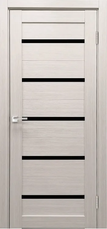 Фото Межкомнатная дверь Легенда X-3 тон Белая лиственница Остекление Лакобель черное