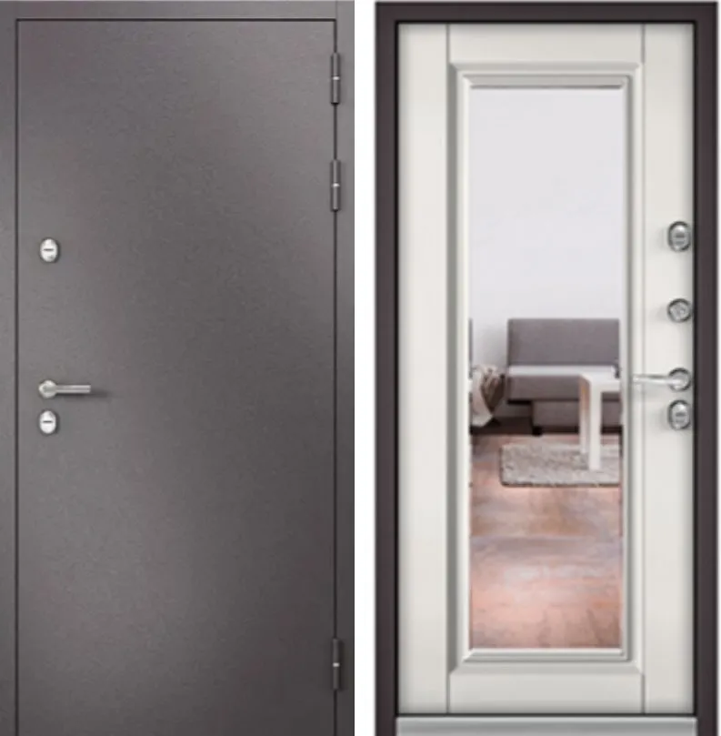 Фото Дверь Бульдорс TERMO STANDART MP БУКЛЕ шоколад/Дуб бел. скандинавский. 10T-140 DIS006936