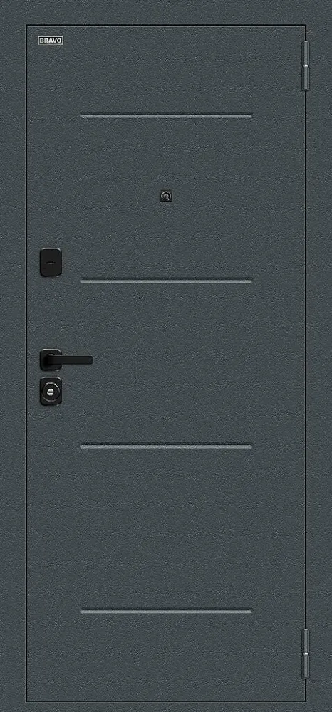 Фото Дверь Техно/SBlack Старк антрацит/White Silk BR6196