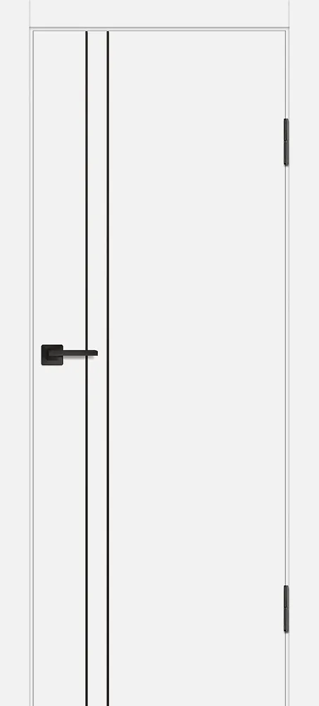 Фото Межкомнатная дверь P-20 AL черный молдинг Белый